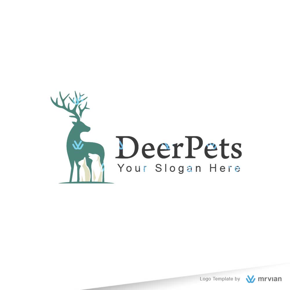 Deer Pets Logo Template