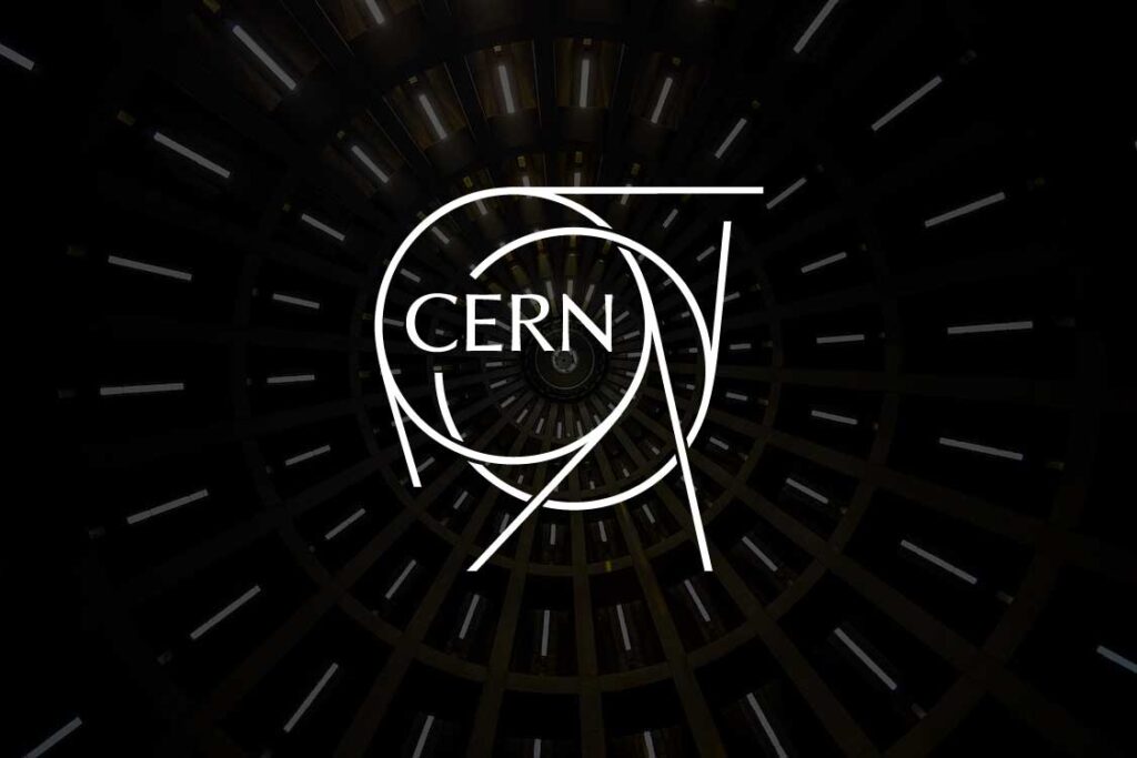 cern logo in black background