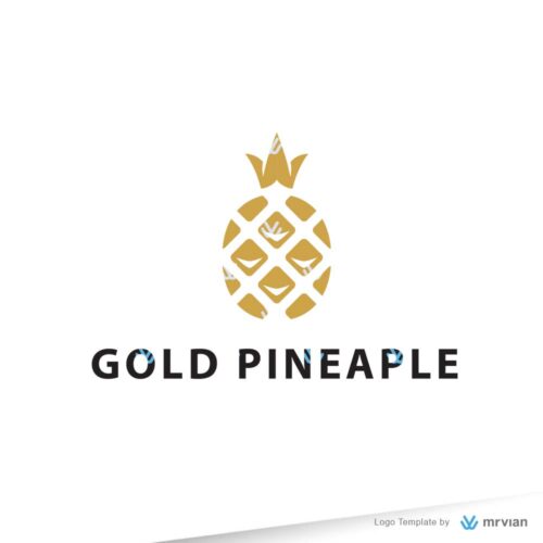 Gold Pineaple Logo Template - Mrvian