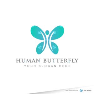 human and butterfly logo